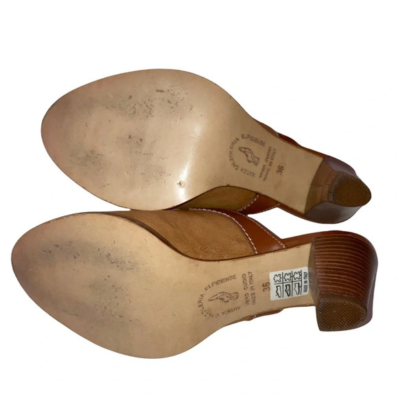 Italian Brown Genuine Leather Slip On Shoes Size 36/6 - Picture 4 of 8